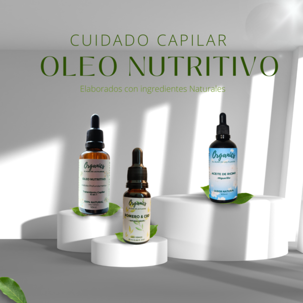 Kit cuidado capilar Oleo 6 en 1 + aceite romero y CBD + aceite de ricino
